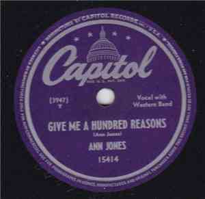 Ann Jones  - Give Me A Hundred Reasons / I Believe You, Baby