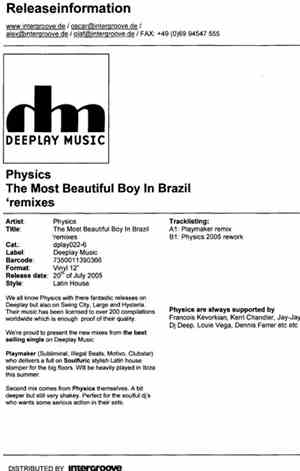 Physics - The Most Beautiful Boy In Brazil (Remixes)
