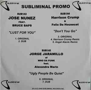 Jose Nunez Feat. Bruce Baps / Harrison Crump & Felix Da Housecat / Jorge Ja ...