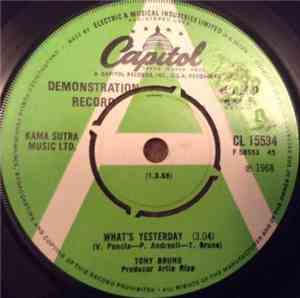 Tony Bruno  - What's Yesterday / Small Town, Bring Down