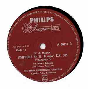 W.A. Mozart, Berliner Philharmoniker, Fritz Lehmann - Symphony Nr. 35 D Maj ...