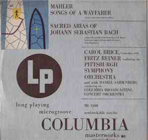 Gustav Mahler ‧ Johann Sebastian Bach - Carol Brice Contraalto, With Fritz  ...