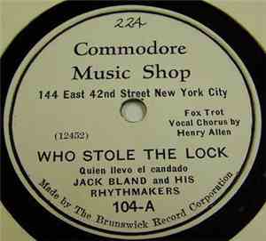 Jack Bland And His Rhythmakers - Who Stole The Lock / Someone Stole Gabriel ...