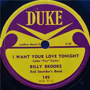 Billy Brooks, Red Saunder's Band - I Want Your Love Tonight / This Is My Prayer