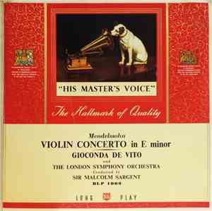 Gioconda De Vito And The London Symphony Orchestra Cond. By Sir Malcolm Sar ...