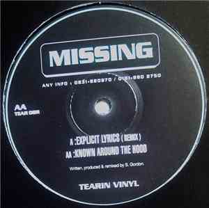 Missing  - Explicit Lyrics (Remix) / Known Around The Hood