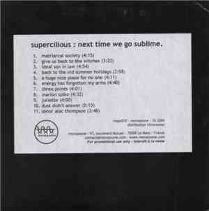 Supercilious - Next Time We Go Sublime