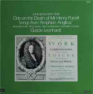 John Blow, James Bowman , René Jacobs, Max Van Egmond, Leonhardt-Consort, G ...
