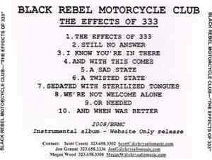 Black Rebel Motorcycle Club - The Effects Of 333