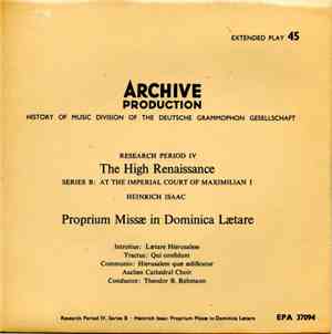 Aachen Cathedral Choir - Proprium Missae In Dominica Laetare
