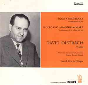 Igor Strawinsky, Wolfgang Amadeus Mozart, David Oistrach, Orchestre Des Con ...