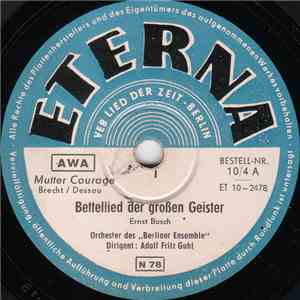 Berliner Ensemble / Adolf Fritz Guhl - Bettellied Der Großen Geister