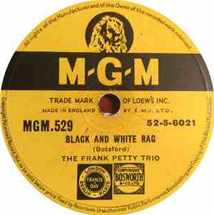 Frank Petty Trio - Black And White Rag / Hindustan