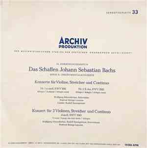 Johann Sebastian Bach - Wolfgang Schneiderhan, Rudolf Baumgartner, Festival ...