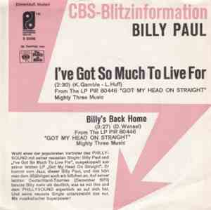 Billy Paul - I've Got So Much To Live For