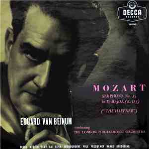 Mozart, Eduard Van Beinum Conducting The London Philharmonic Orchestra - Sy ...