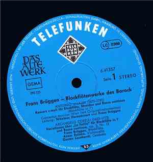 Frans Brüggen - Blockflötenwerke Des Barock