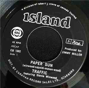 Traffic Featuring Stevie Winwood - Paper Sun / Giving To You