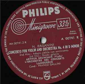Niccolò Paganini, Franco Gallini, L'Orchestre Des Concerts Lamoureux - Conc ...