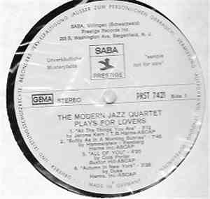 The Modern Jazz Quartet - Plays For Lovers