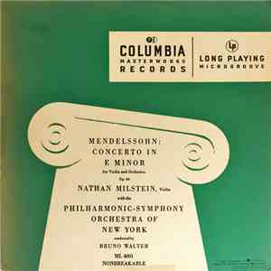 Felix Mendelssohn-Bartholdy, Nathan Milstein, Philharmonic-Symphony Orchest ...