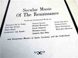 Capella Monacensis, Kurt Weinhöppel - Secular Music Of The Renaissance