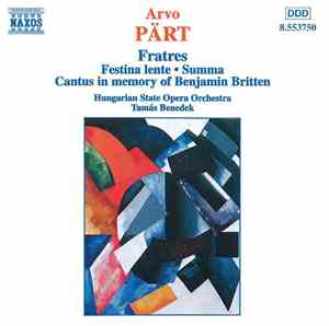 Arvo Pärt / Hungarian State Opera Orchestra, Tamás Benedek - Fratres • Fest ...