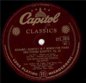 Brahms, The Hollywood String Quartet, Victor Aller - Quintet In F Minor For ...