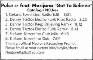Pulse 81 Feat. Marijana - Got To Believe
