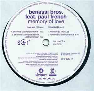 Benassi Bros. Feat. Paul French - Memory Of Love