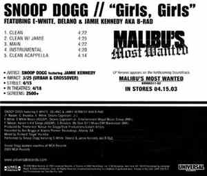 Snoop Dogg Featuring E-White, Delano & Jamie Kennedy AKA B-Rad  - Girls, Gi ...