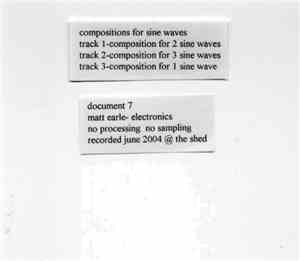Matthew Earle - Compositions For Sine Waves
