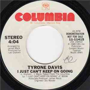 Tyrone Davis - I Just Can't Keep On Going