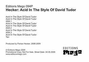 Hecker - Acid In The Style Of David Tudor