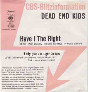 Dead End Kids - Have I The Right