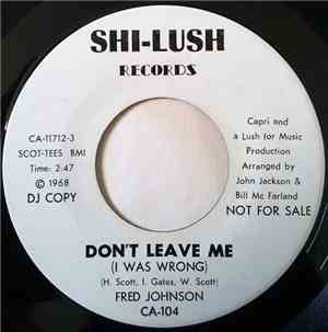 Fred Johnson - Don't Leave Me (I Was Wrong) / I Feel The Soul