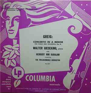 Edvard Grieg, Walter Gieseking, Herbert Von Karajan, Philharmonia Orchester ...