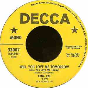 Lana Rae - Will You Love Me Tomorrow (Like You Love Me Today)