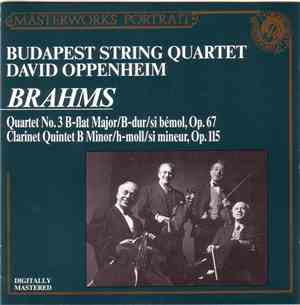 Brahms / Budapest String Quartet - David Oppenheim - Brahms : Quartet Op. 6 ...