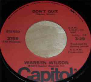 Warren Wilson  - Don't Quit / Forget My Name