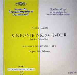 Joseph Haydn / Berliner Philharmoniker ∙ Dirigent: Fritz Lehmann - Sinfonie ...