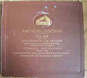 Mendelssohn - Yehudi Menuhin, L'Orchestre Des Concerts Colonne - Georges En ...