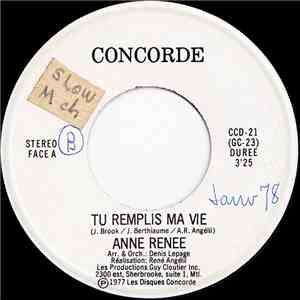 Anne Renée - Tu Remplis Ma Vie / Une Dose De Rock'n'Roll